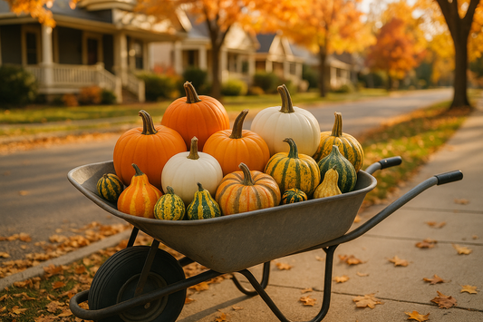 take the dirt off the pumpkins and add 1 heirloom pumpkin and a few gourds